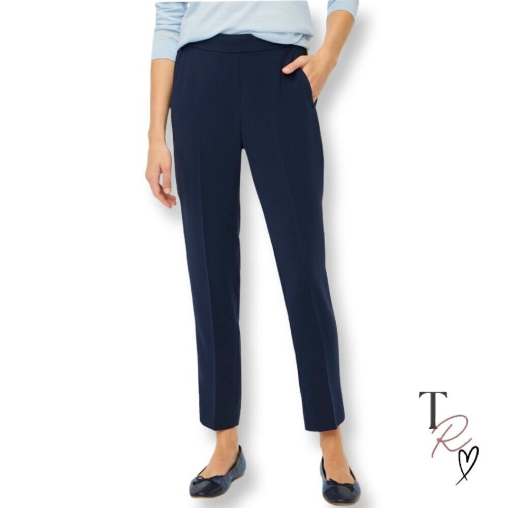 J.Crew NWT Jamie Pull on Trouser Career Pants Slacks in Navy Blue Size 6